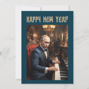 Tarjeta Festiva Año Nuevo Divertido Vladimir Putin Ruso