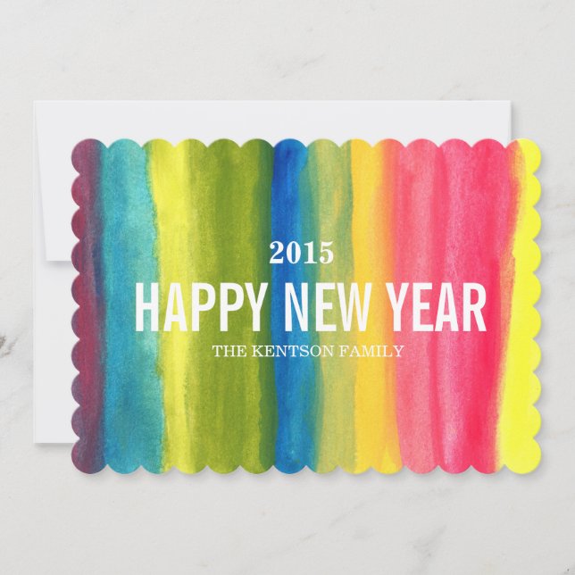 Tarjeta Festiva año nuevo feliz (Anverso)