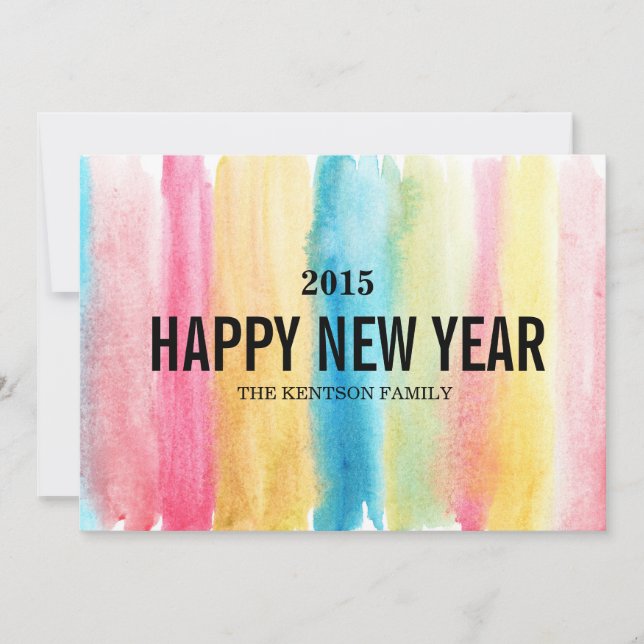 Tarjeta Festiva año nuevo feliz (Anverso)