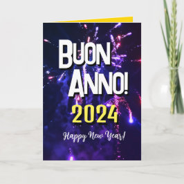 Tarjeta Festiva Año nuevo feliz de Italia | Auguri di Buon Anno 20