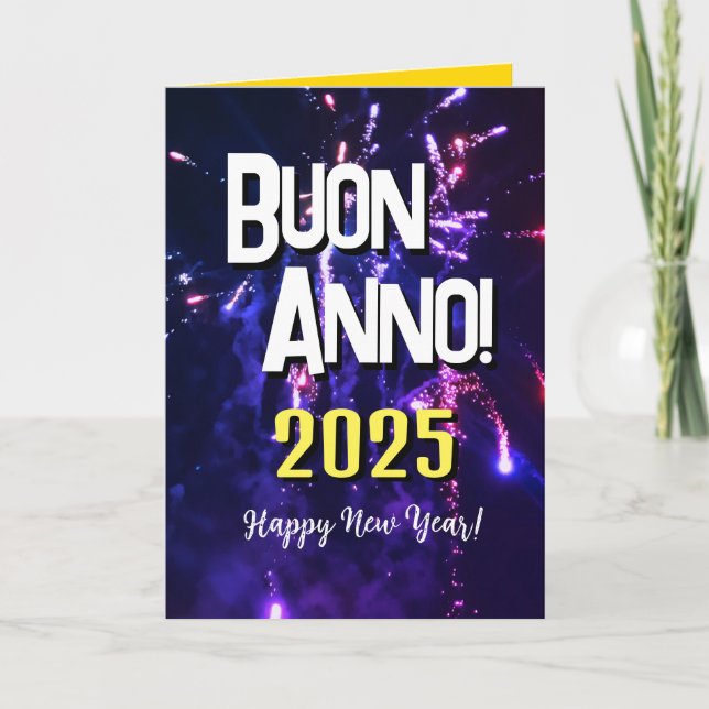 Tarjeta Festiva Año nuevo feliz de Italia | Auguri di Buon Anno 20 (Anverso)