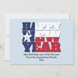 Tarjeta Festiva AÑO NUEVO FELIZ de los Texanos Patrióticos