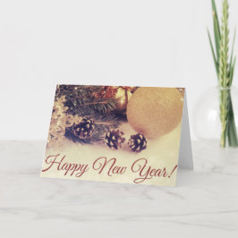 Tarjeta Festiva Año Nuevo feliz decorativo