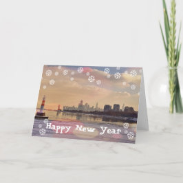 TARJETA FESTIVA AÑO NUEVO FELIZ EN CHICAGO