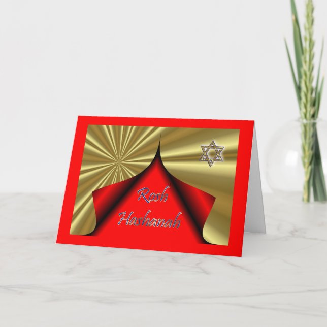 Tarjeta Festiva Año Nuevo judío de Rosh Hashanah (Anverso)