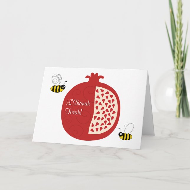 Tarjeta Festiva Año Nuevo judío de Shanah Tovah Rosh Hashanah (Anverso)