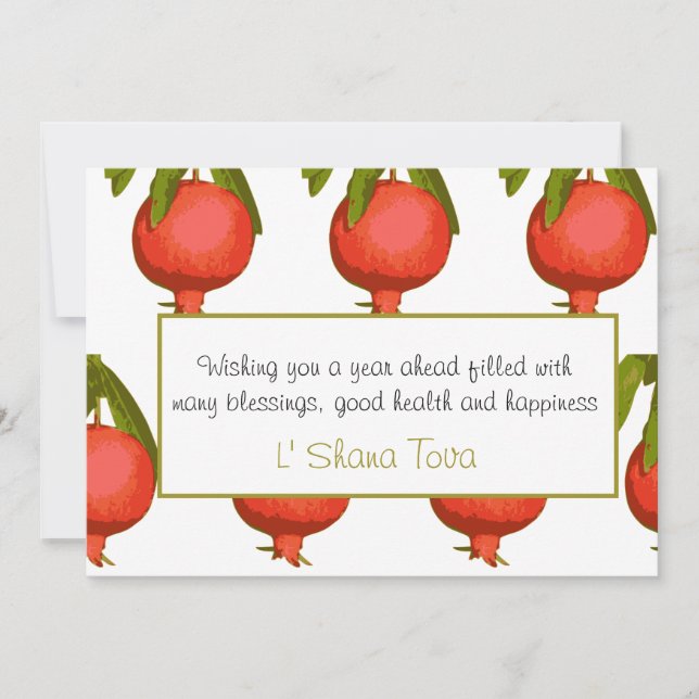 Tarjeta Festiva Año Nuevo Judío Rosh Hashanah Saludo Moderno (Anverso)