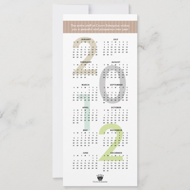 Tarjeta Festiva Año nuevo logo del personalizado de pancartas marr (Anverso)