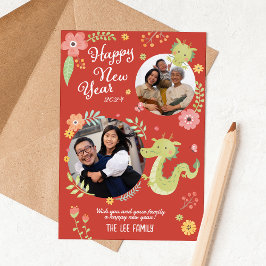 Tarjeta Festiva Año Nuevo Lunar De Dragon