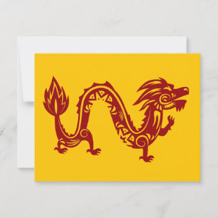 Tarjeta Festiva Año Nuevo Lunar del Dragón Zodiacal