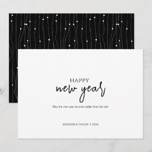 Tarjeta Festiva Año Nuevo Minimalista simple