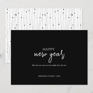 Tarjeta Festiva Año Nuevo Minimalista simple