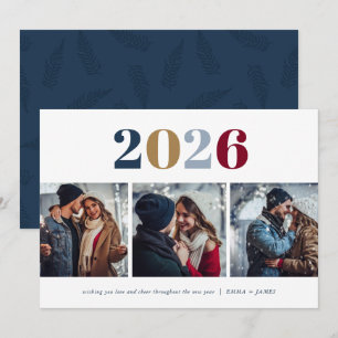 Tarjeta Festiva Año Nuevo Moderno 3 Foto
