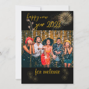 Tarjeta Festiva año nuevo moderno y feliz