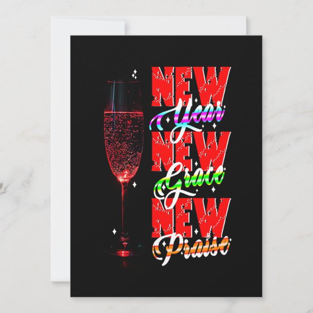 Tarjeta Festiva Año Nuevo Nueva Gracia Nuevo Alabanza (Anverso)