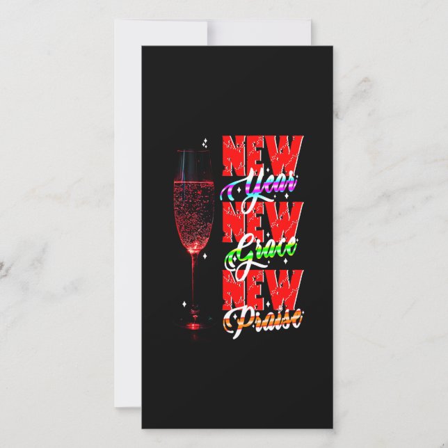 Tarjeta Festiva Año Nuevo Nueva Gracia Nuevo Alabanza (Anverso)