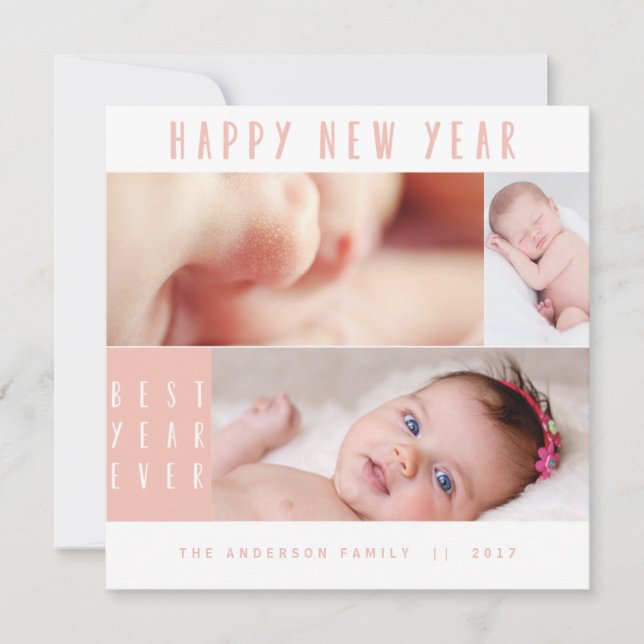TARJETA FESTIVA AÑO NUEVO, NUEVO BABY-BLUSH (Anverso)