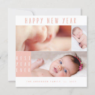 TARJETA FESTIVA AÑO NUEVO, NUEVO BABY-BLUSH