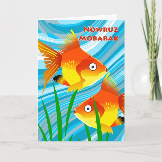 Tarjeta Festiva Año Nuevo persa, Nowruz Mobarak, escena del (Anverso)