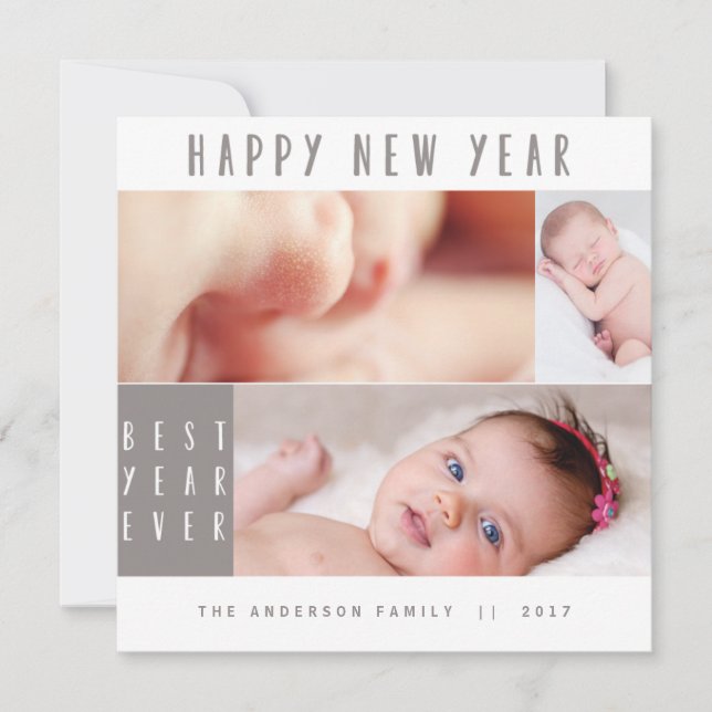 TARJETA FESTIVA AÑO NUEVO, RECIÉN NACIDO-NEUTRAL (Anverso)