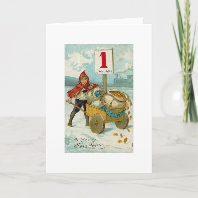 Tarjeta Festiva Año Nuevo rico (Anverso)