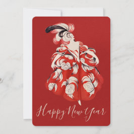 Tarjeta Festiva Año Nuevo Rojo Anisete