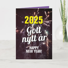 Tarjeta Festiva Año Nuevo Sueco 2025 | Enviar por descarga de text