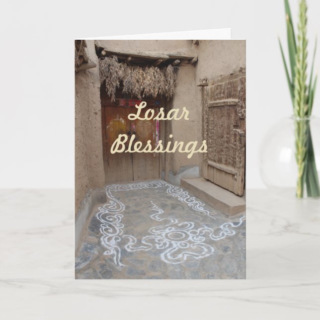 Tarjeta Festiva Año Nuevo tibetano de Losar (Anverso)