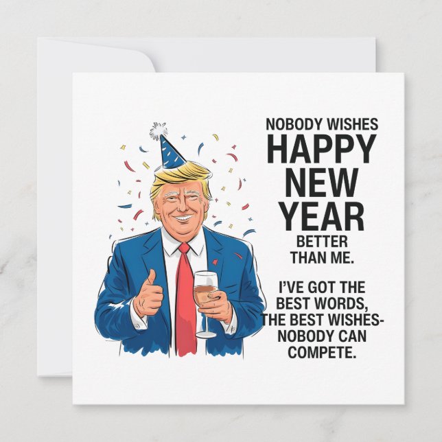 Tarjeta Festiva Año Nuevo Trump (Anverso)