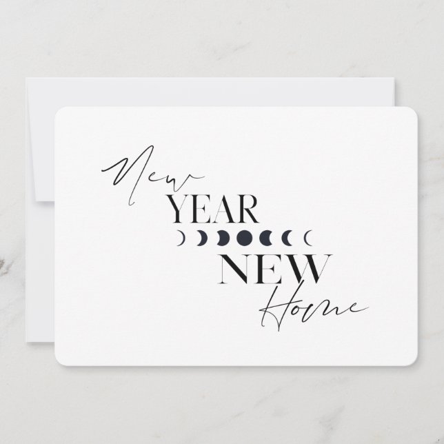 Tarjeta Festiva Año Nuevo vacaciones en casa trasladado (Anverso)