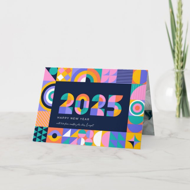 Tarjeta Festiva Año Nuevo Vibrante 2025 (Anverso)