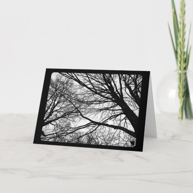 Tarjeta Festiva Año Nuevo y Solsticio: Nieve en Arce (Anverso)