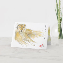 Tarjeta Festiva Año original del tigre chino de dibujo Cumpleaños 