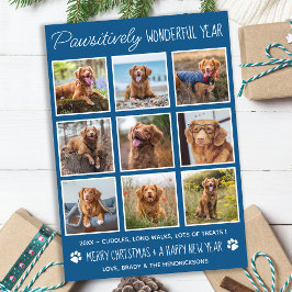 Tarjeta Festiva Año Personalizado Del Perro En El Collage de fotos