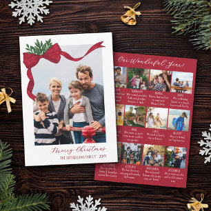 Tarjeta Festiva Año Rojo De Vestir Y Vegetación En Reseña De Feliz