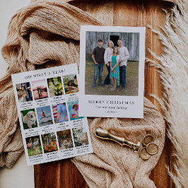 Tarjeta Festiva Año simple en reseña foto Navidades modernos