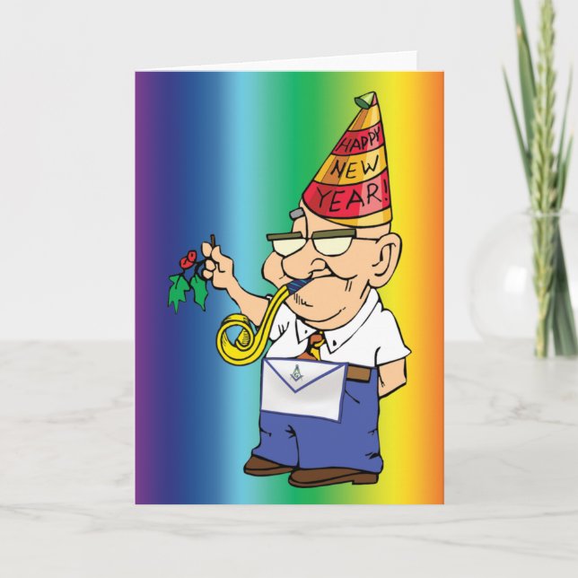 Tarjeta Festiva Años Nuevos de beso del albañil (Anverso)