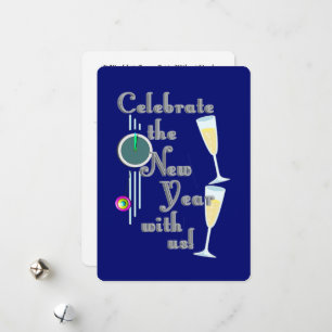 Tarjeta Festiva Años nuevos de Champagne