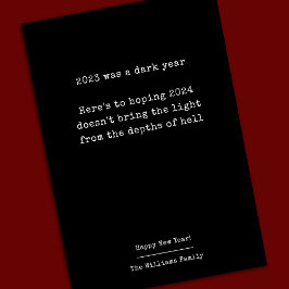 Tarjeta Festiva Años nuevos divertidos negros