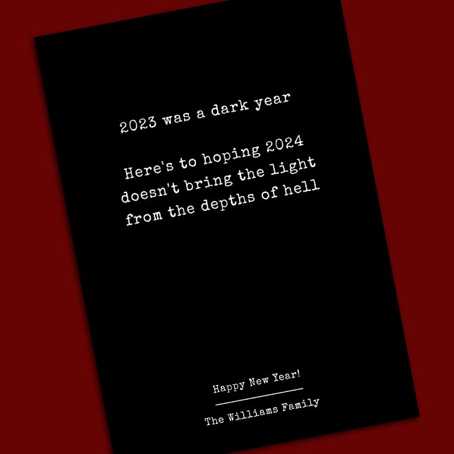 Tarjeta Festiva Años nuevos divertidos negros (Subido por el creador)