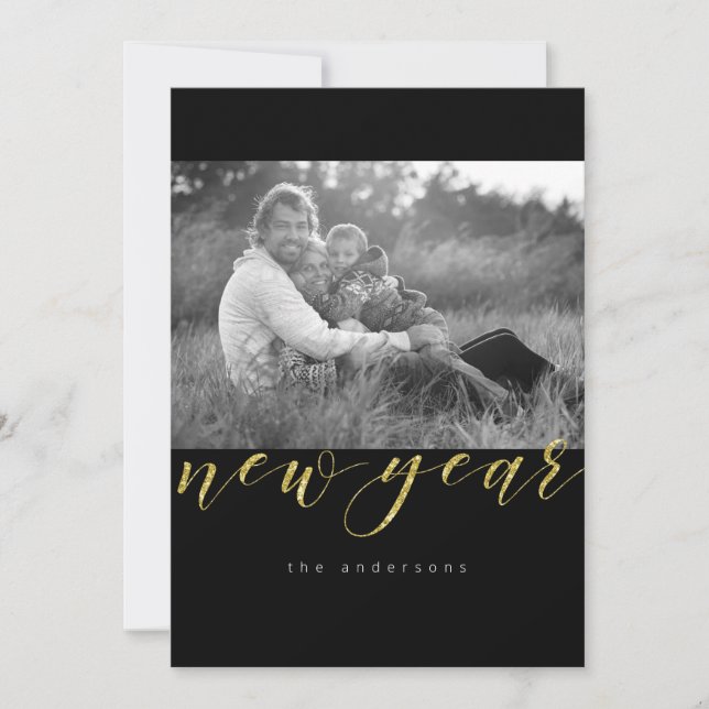 Tarjeta Festiva Años nuevos Purpurinoso (Anverso)