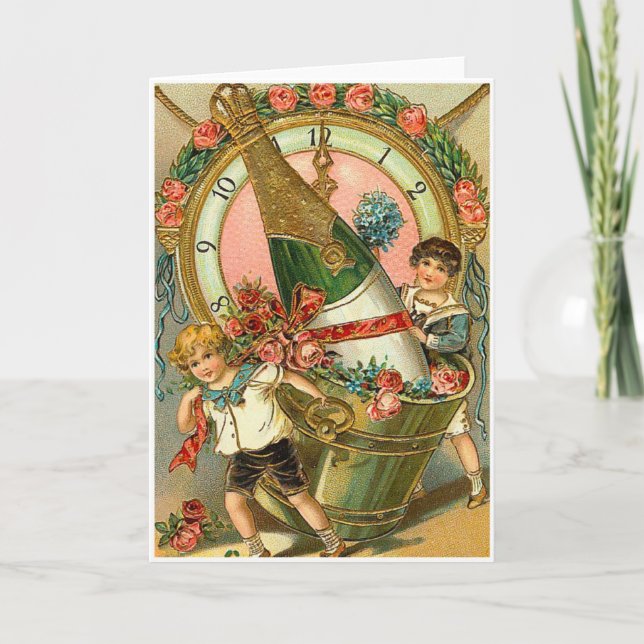 Tarjeta Festiva Años Nuevos que saludan (Anverso)