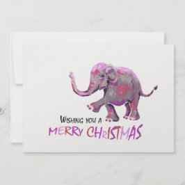 Tarjeta Festiva Antecedentes blancos Pequeñas navidades de elefant
