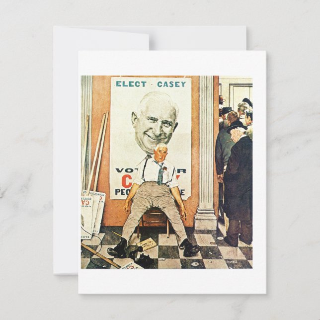 Tarjeta Festiva Antes Y Después De 1958 Norman Rockwell (Anverso)