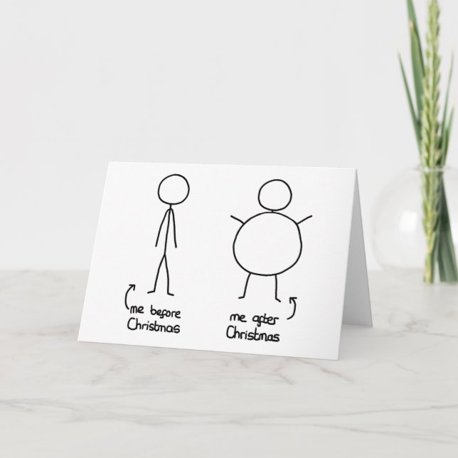 Tarjeta Festiva Antes y después de Navidades (Anverso)
