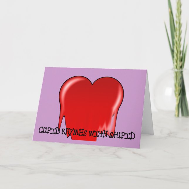 Tarjeta Festiva Anti-El día de San Valentín: rimas estúpidas con e (Anverso)