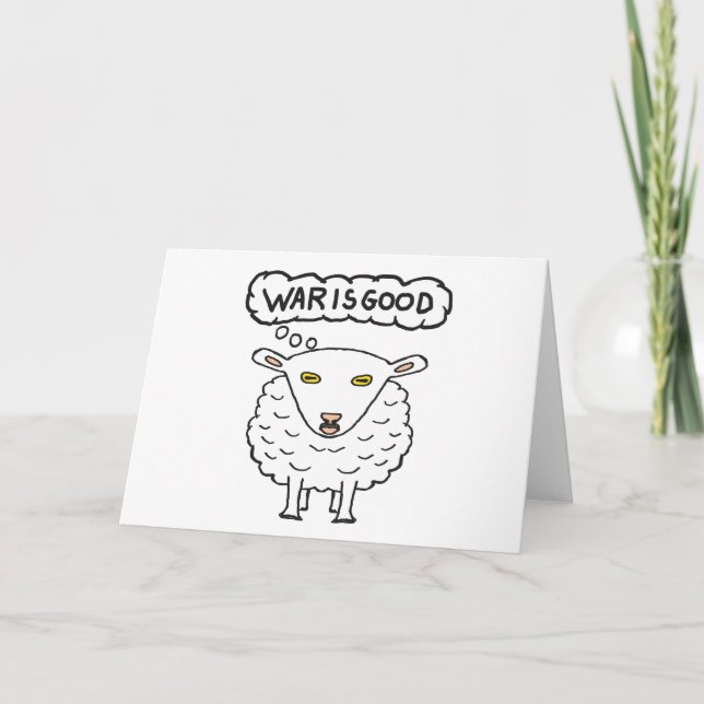Tarjeta Festiva Anti-guerra - La guerra es un buen bovino (Anverso)