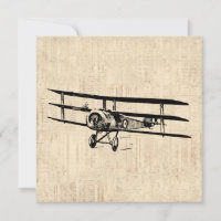 Antiguo Ilustracion de avión viejo de avioneta