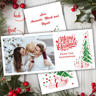 Tarjeta Festiva Antiguos Navidades de fotografía Personalizados de