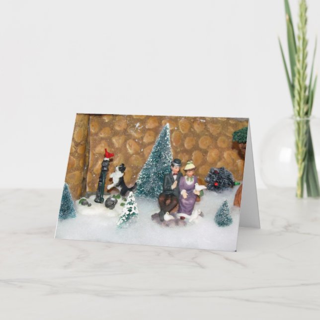 Tarjeta Festiva Antiguos Navidades de moda (1213) - Aldea de los N (Anverso)